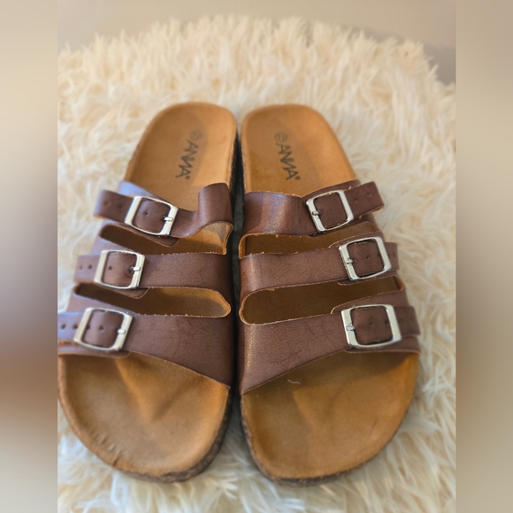 Anna Glory Women's Casual Buckle Strap Sandal Flip Flop Platform Footbed Sz 7.5 - Picture 2 of 10